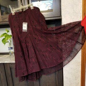 Nanette Lepore Burgundy Asymmetrical Skirt